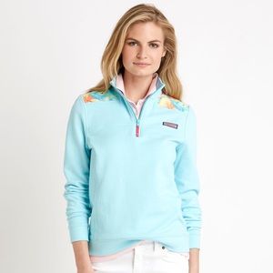 Vineyard Vines Tropical Teal Floral Shep Shirt