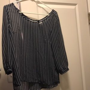 Navy poka dot blouse