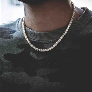 GOLD ICED OUT TENNIS NECKLACE