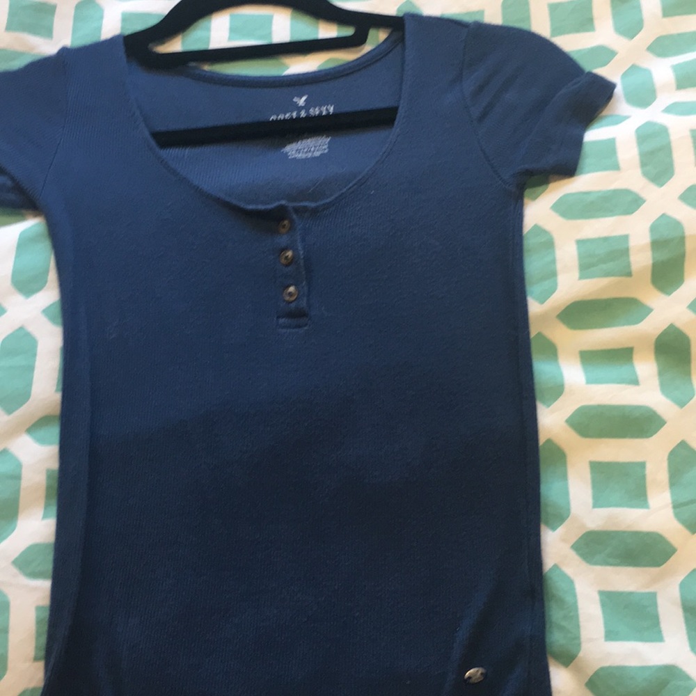 aeo blue top soft and sexy