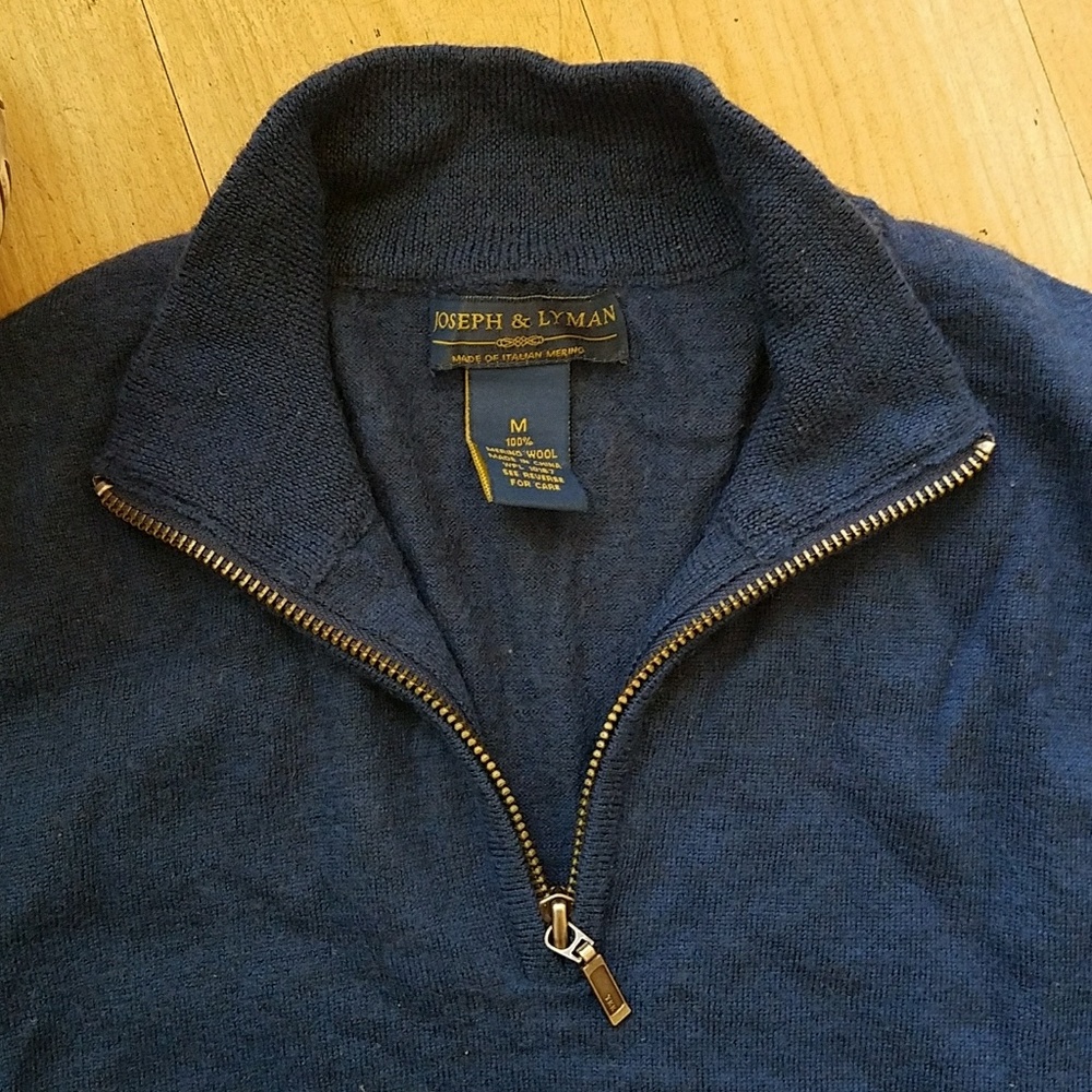 ♔Joseph & Lyman 1/4 Zip 100% Merino Wool Pullover