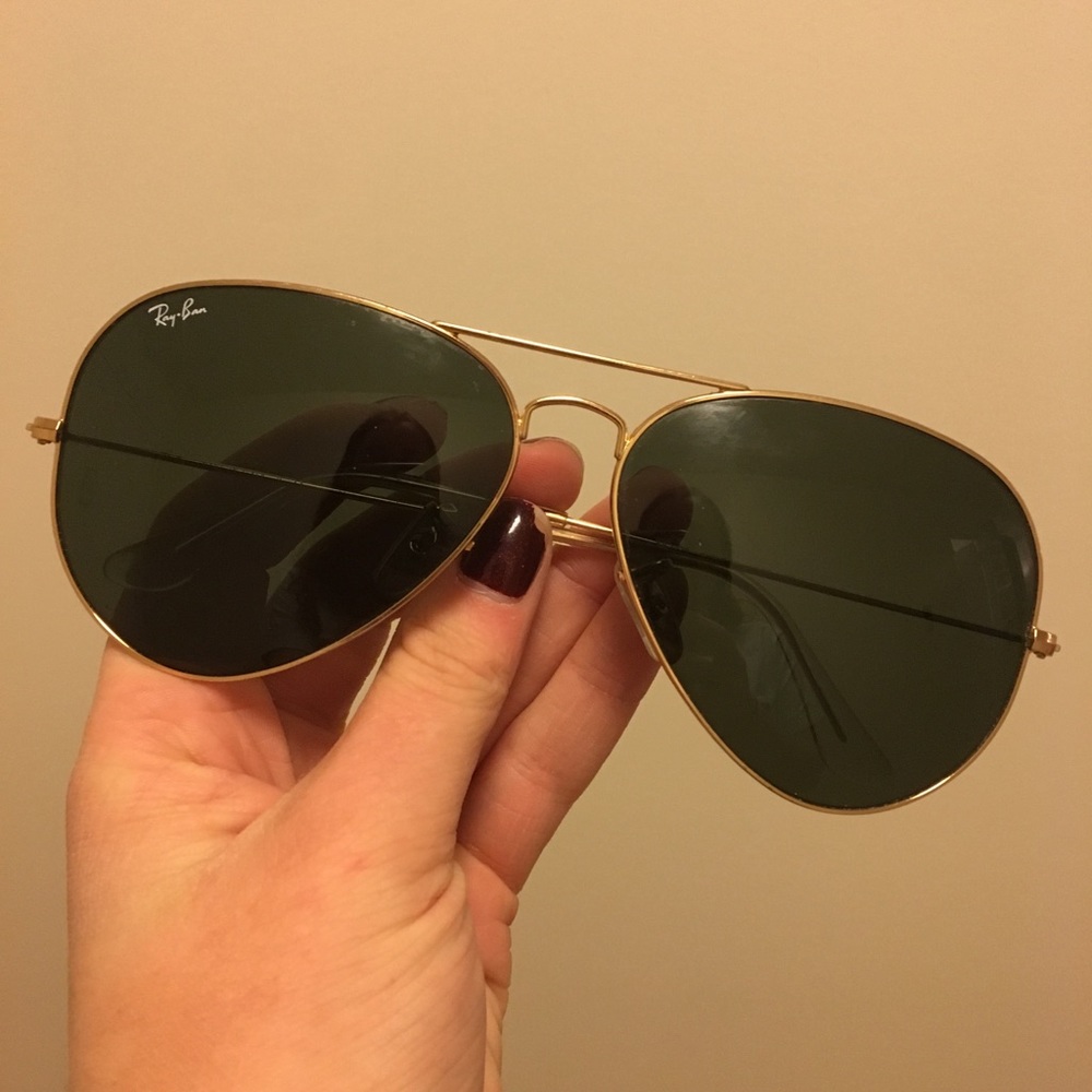 Ray Ban aviators gold and green