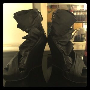 Givenchy leather strap wedges