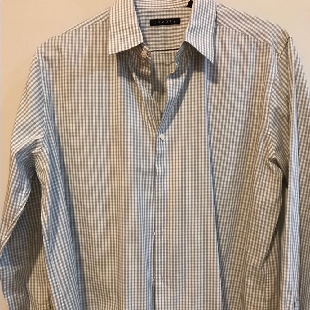 Theory Small Grid Slim Fit Dress Shirt