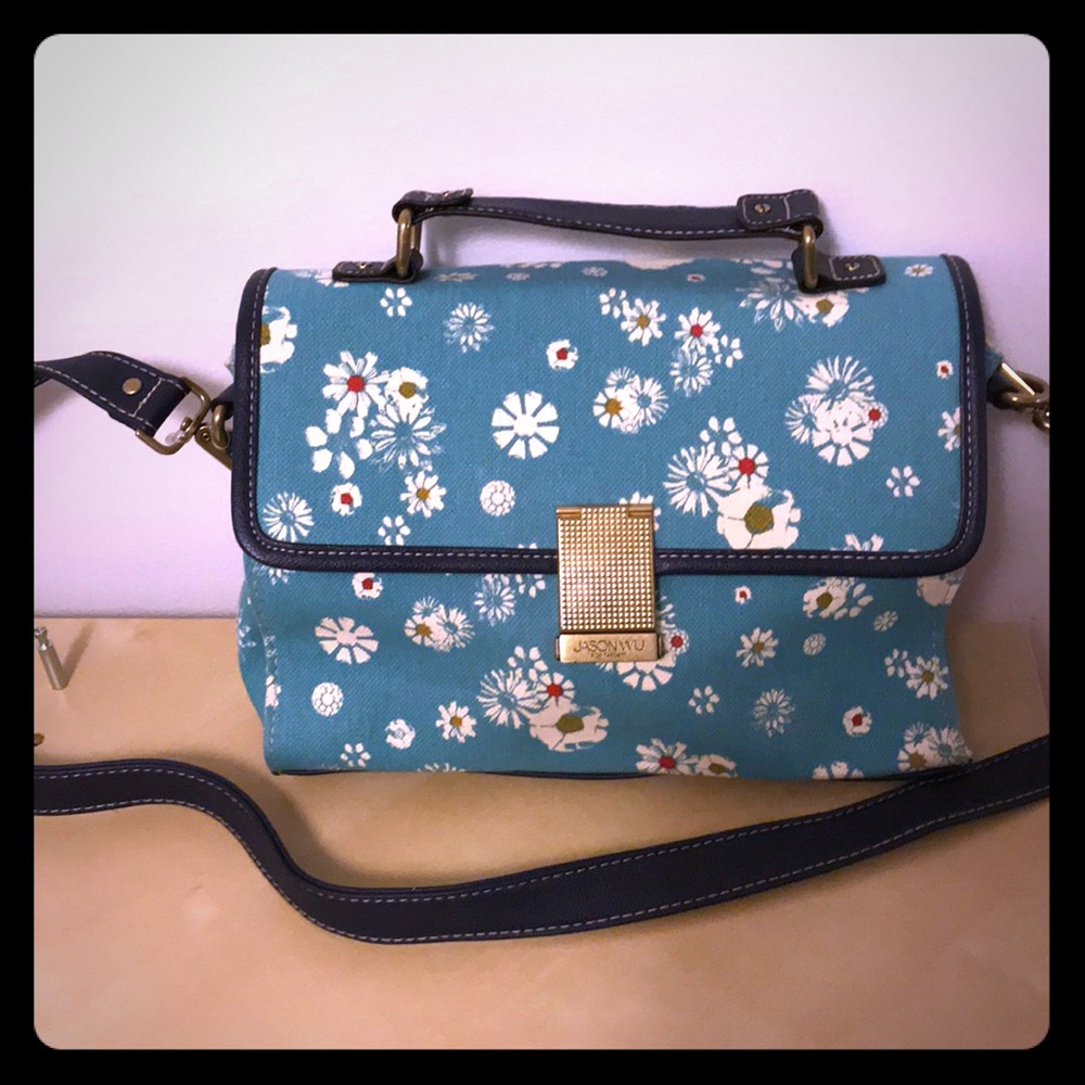 Jason Wu Floral Printed Canvas Cross Body Bag