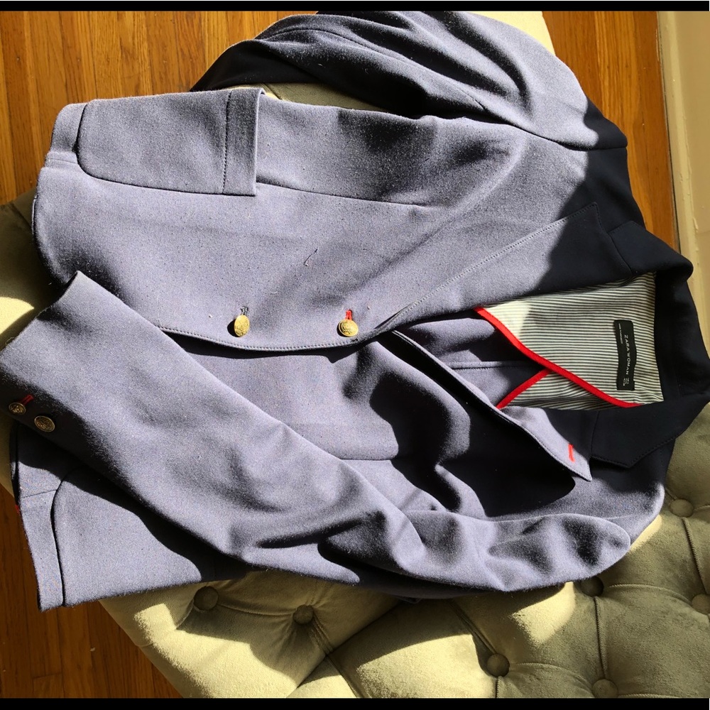 Zara Navy Blue blazer with gold buttons