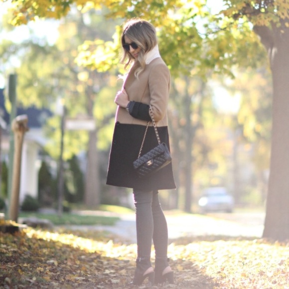 NWOT Madewell Camel & Black Streetcar Coat - Picture 3 of 8