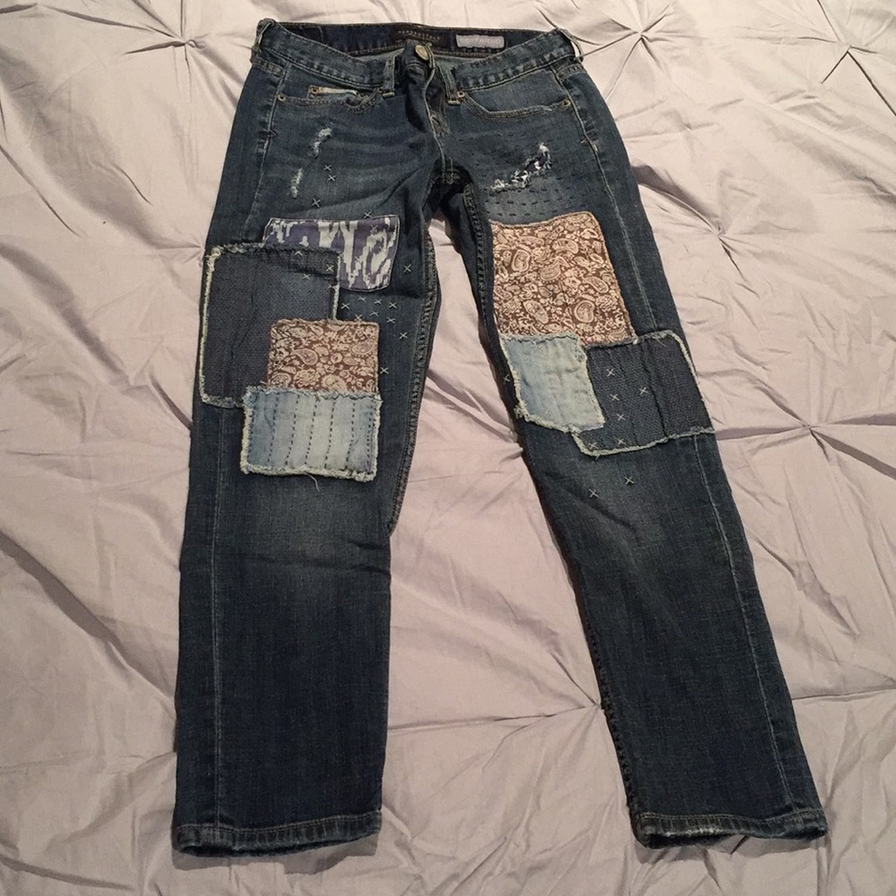 Aeropostale patchwork boyfriend jeans