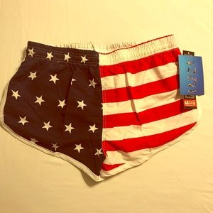Uzzi American flag shorts, NWT