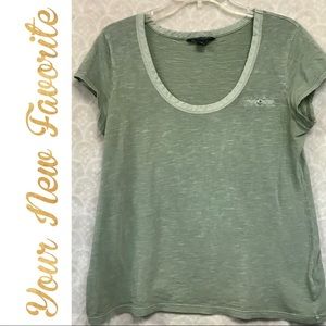 Banana Republic Olive Drab Washed T with pocket M
