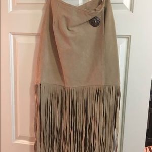 Genuine leather skirt