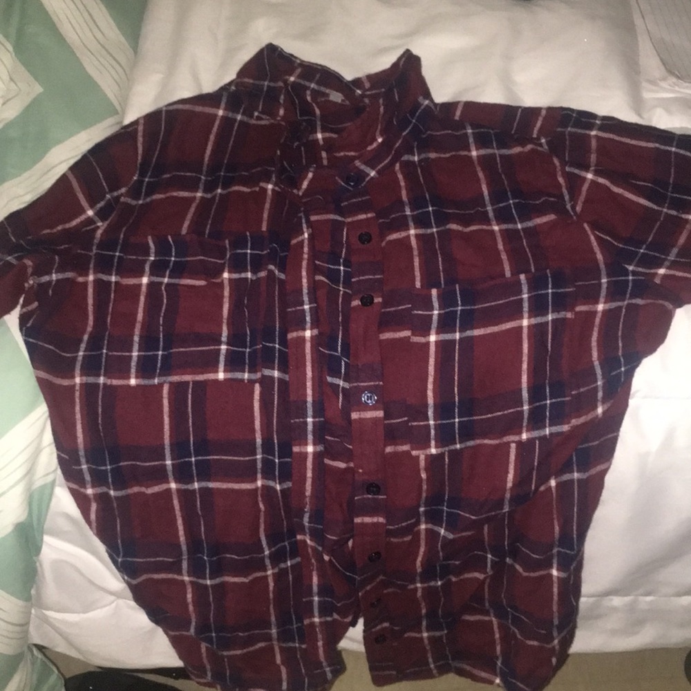 Cranberry & Navy Flanel