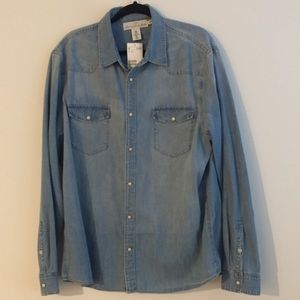 H&M denim long sleeve button down