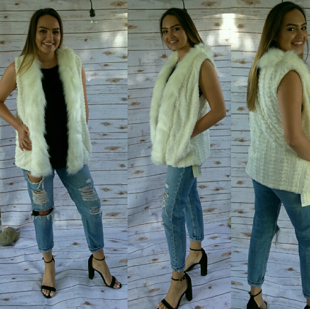 Ivory fur vest