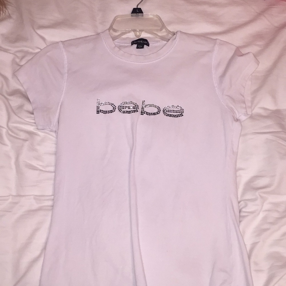 size large plain bebe tee