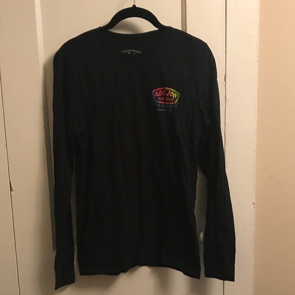 Ron Jon Long Sleeve Tee Black with Rainbow