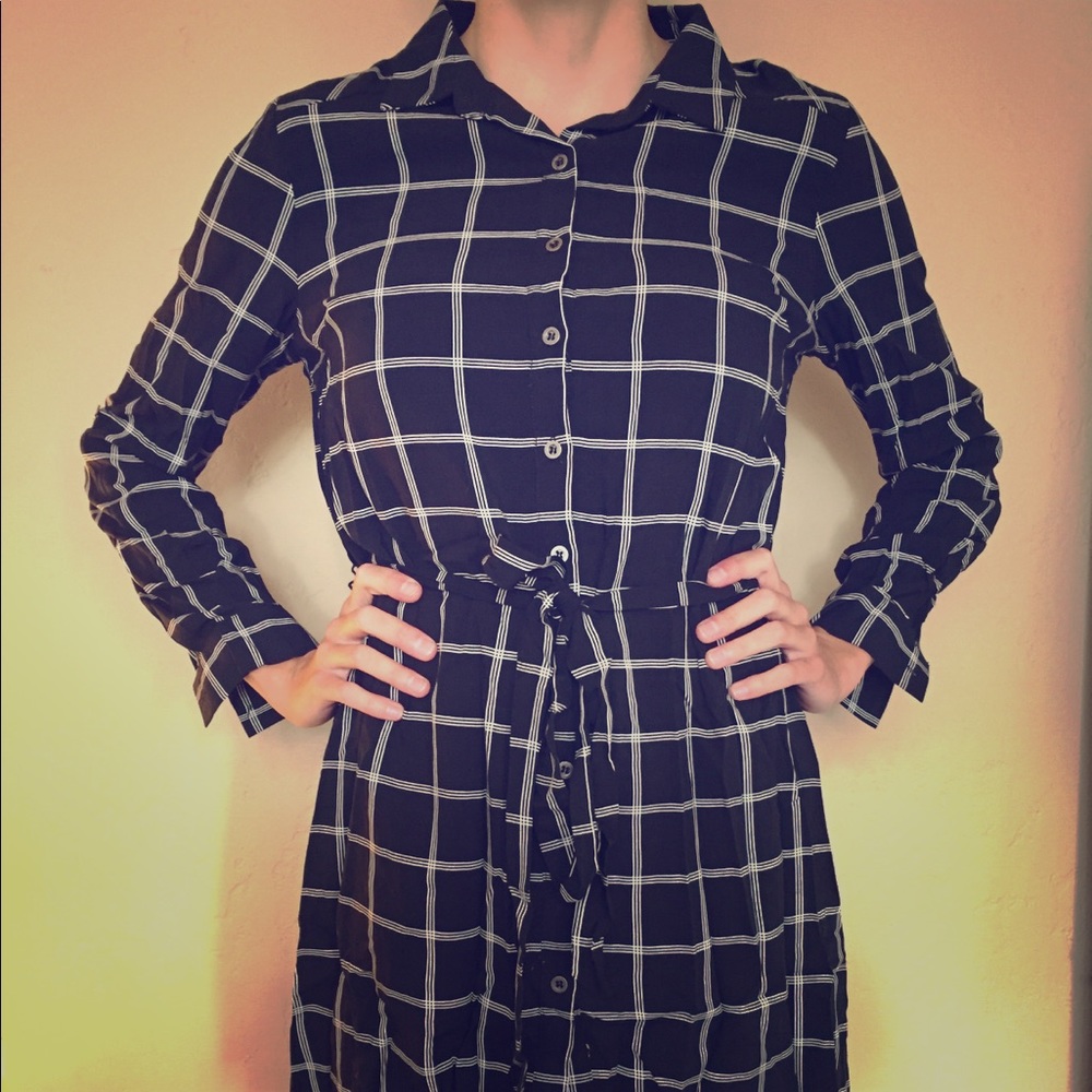 Black 'n White Plaid Dress