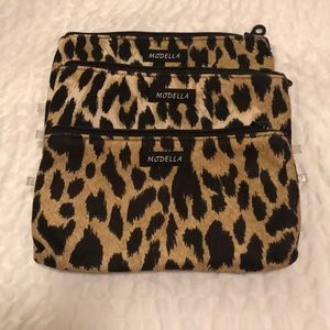 Leopard print make up bags