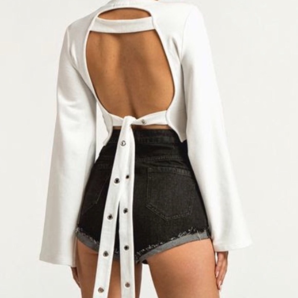 Rehab Tops - Open Back Crop Top