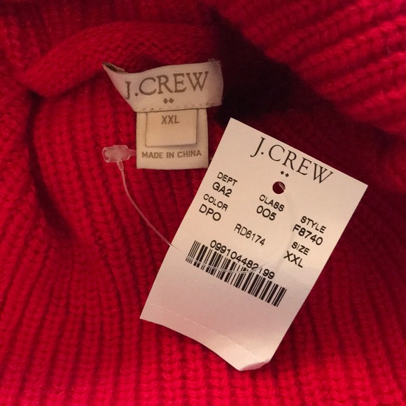 Luxurious Red J. Crew Turtleneck Sweater - Picture 2 of 3
