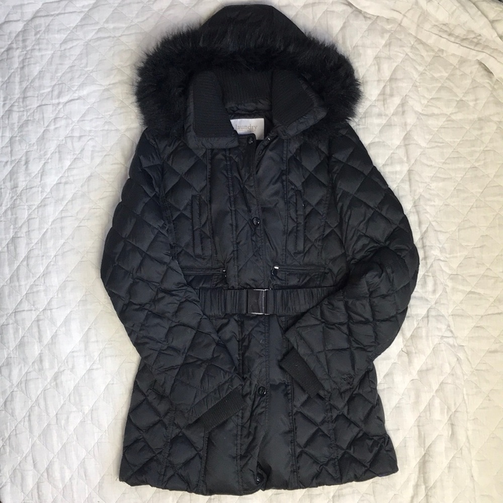 Black Shelli Segal down jacket