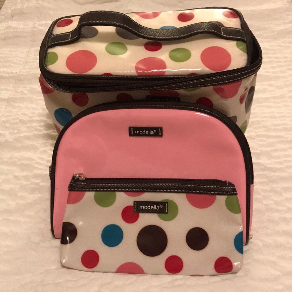 Polka dot makeup bags