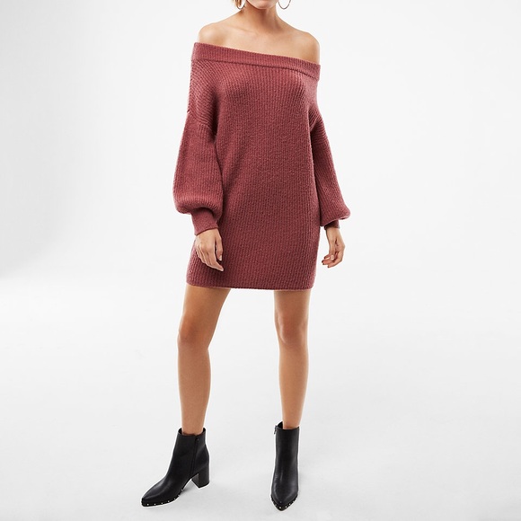 sweater dress with balloon sleeves