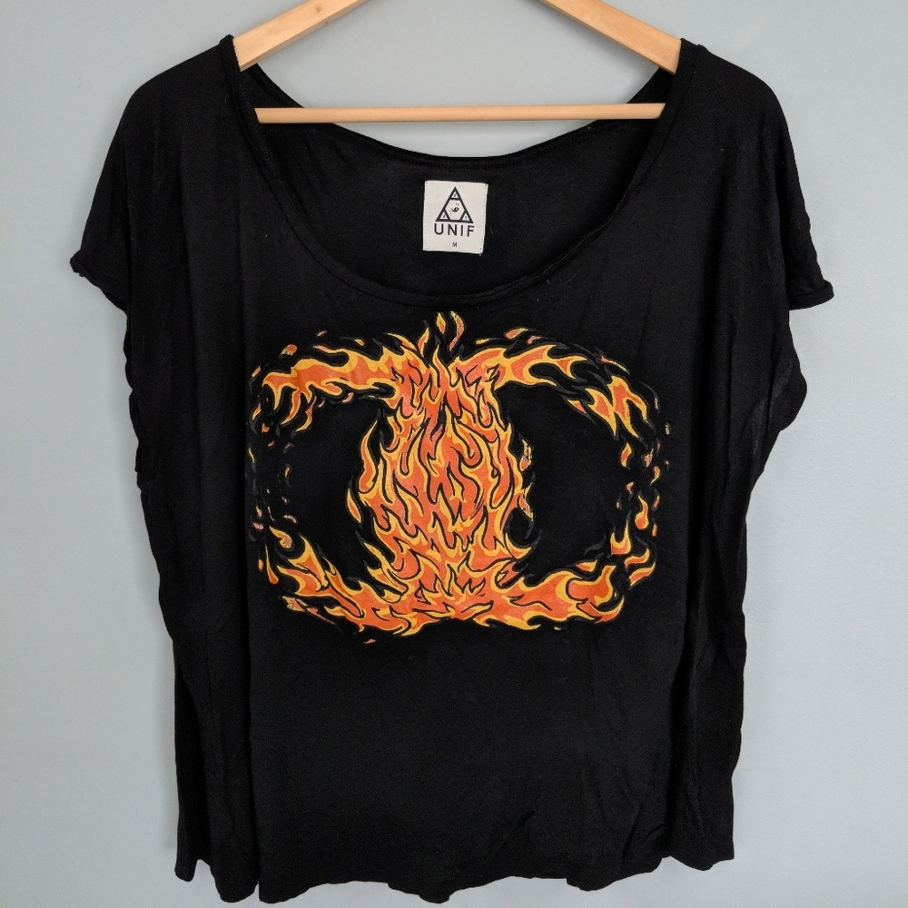 UNIF Chanel Flames Logo Tshirt