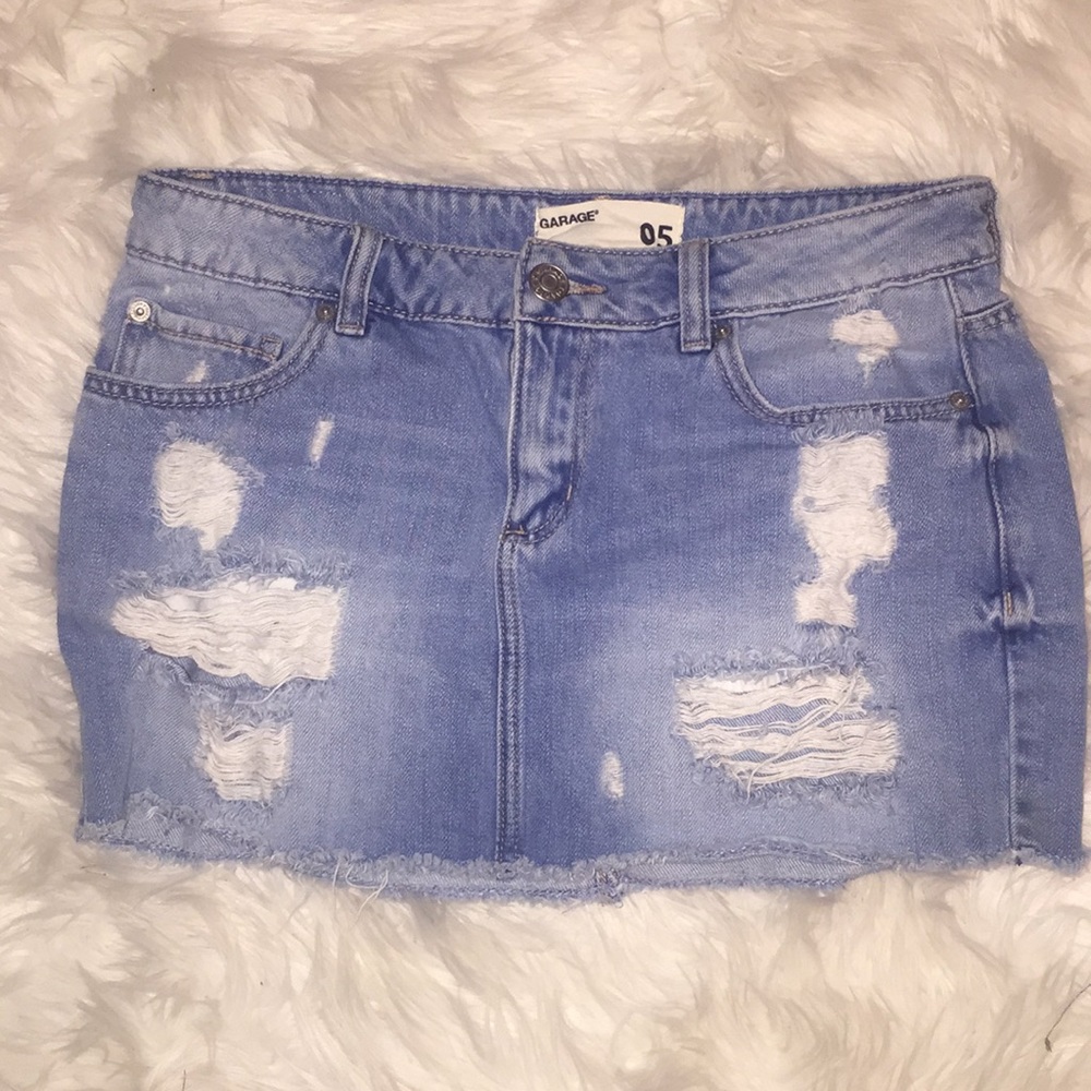 Ripped jean skirt