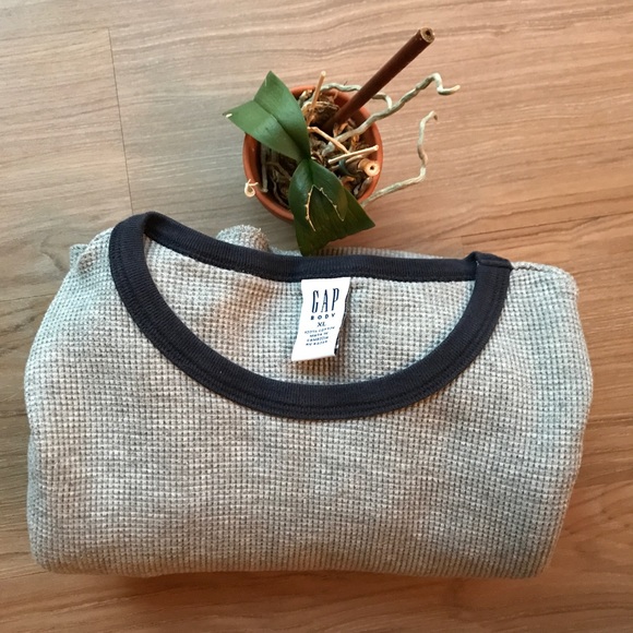 GAP Shirts Gap Mens Gray Thermal Ringer Long Sleeve Tee Xl Poshmark