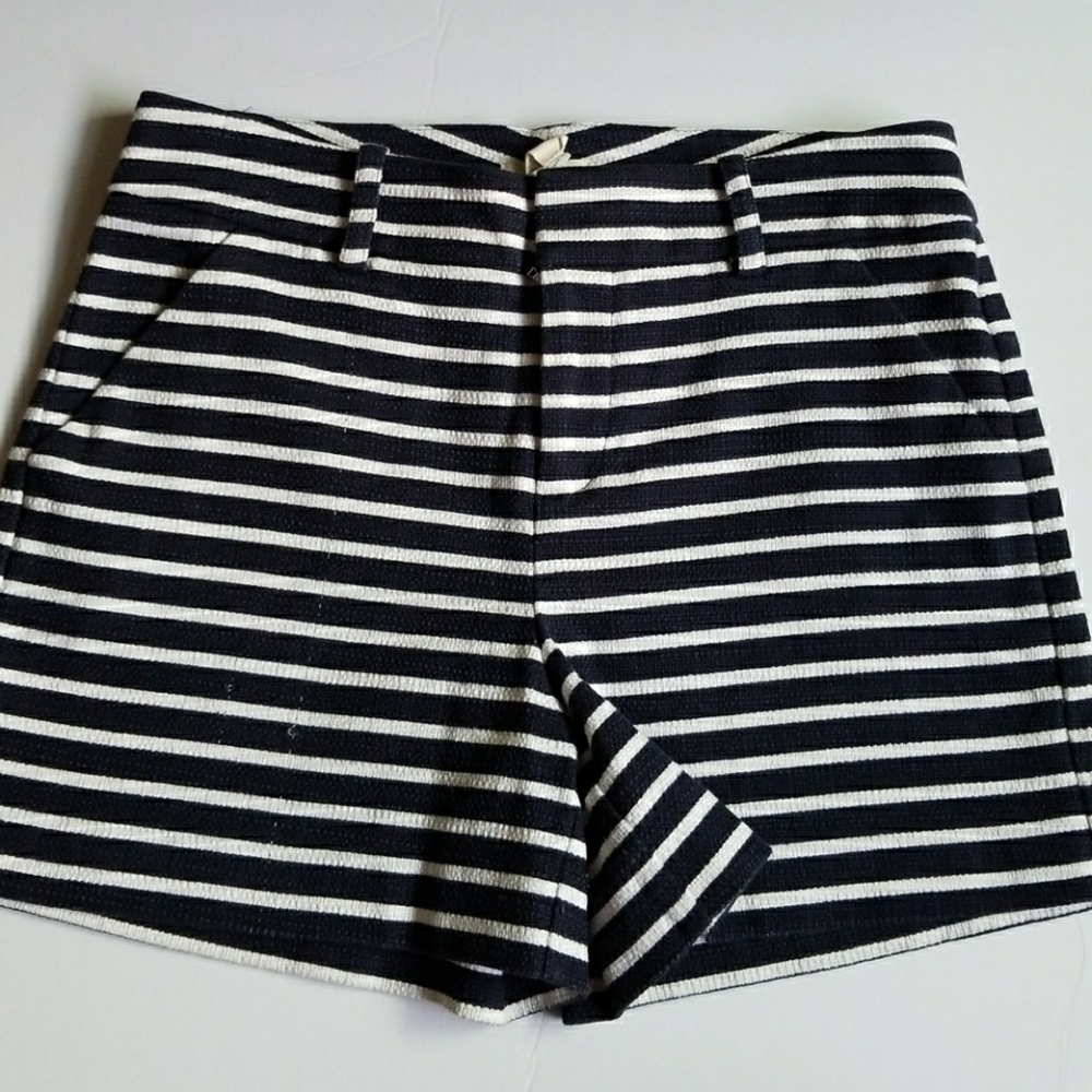 Striped high waisted shorts
