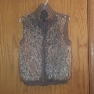 Justice gray fur vest