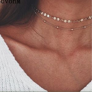 Dainty Double Boho Gold Layer Choker