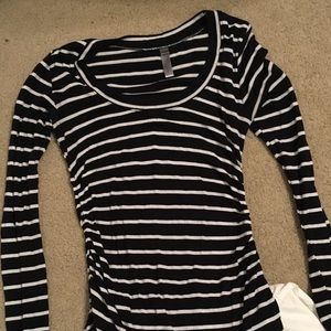 Maternity Navy Blue& White long sleeve