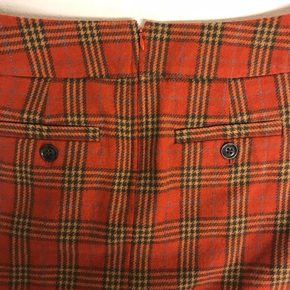 Orange checkered school girl skirt - Picture 3 of 4