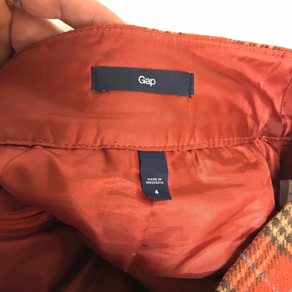 Orange checkered school girl skirt - Picture 4 of 4