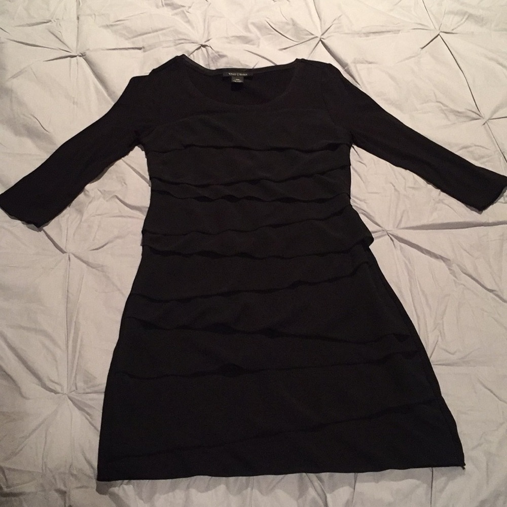 White House Black Market black dress with ruffles