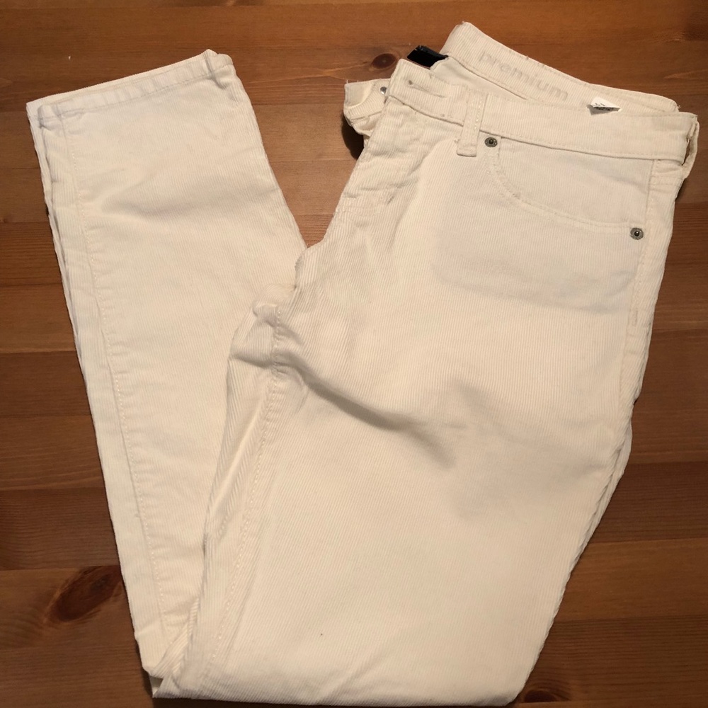 White corduroy Gap jeans
