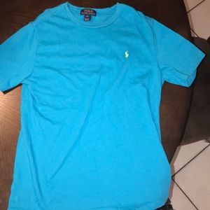 Blue shirt sleeved polo