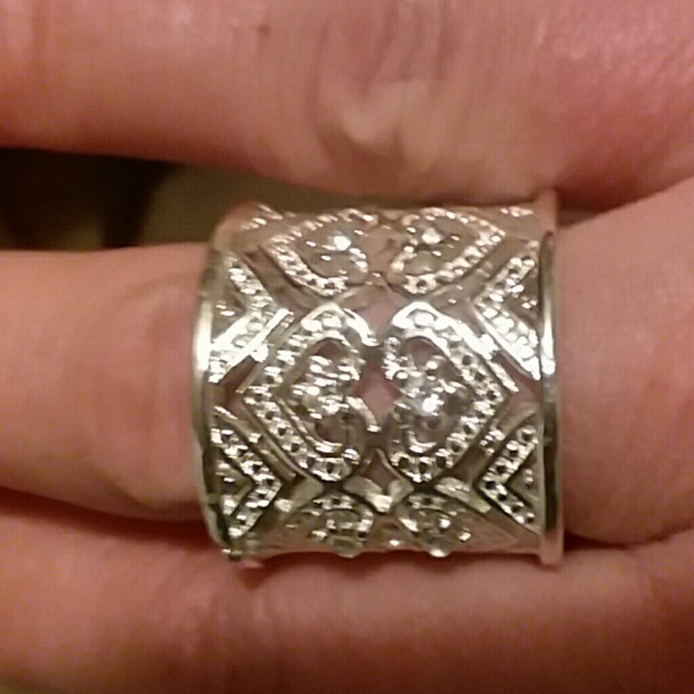 Sterling silver cuff ring