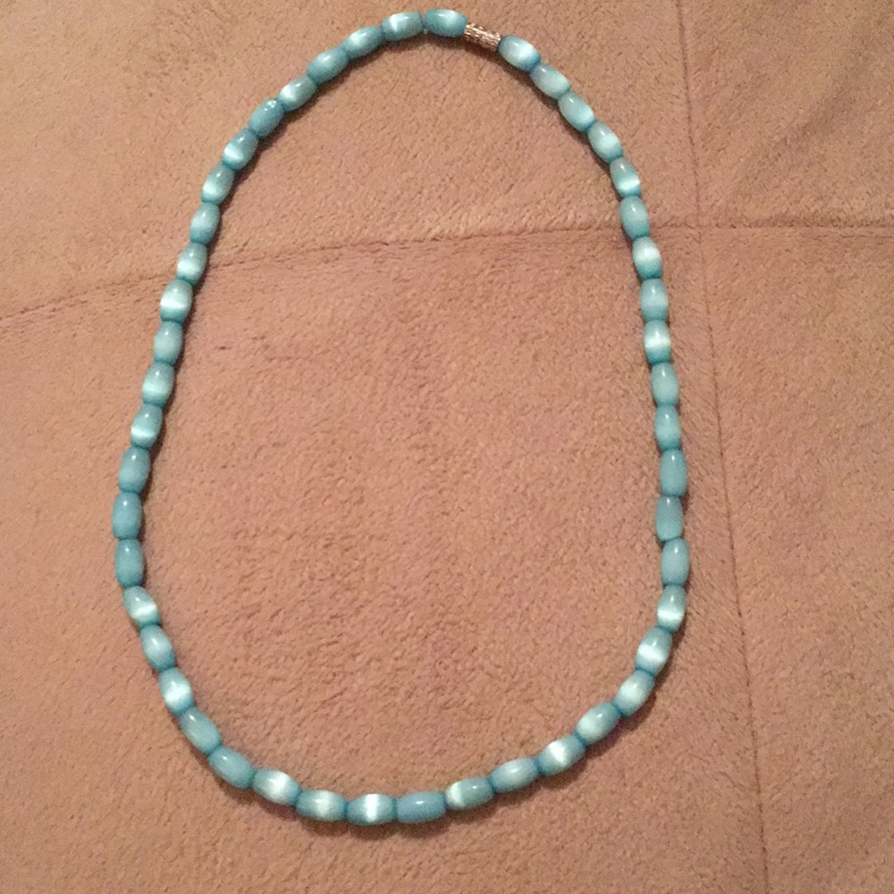 Blue beaded necklace