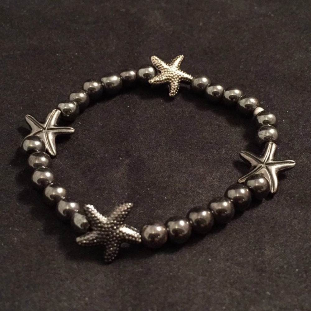 Hematite “Balance” starfish Bracelet 7”