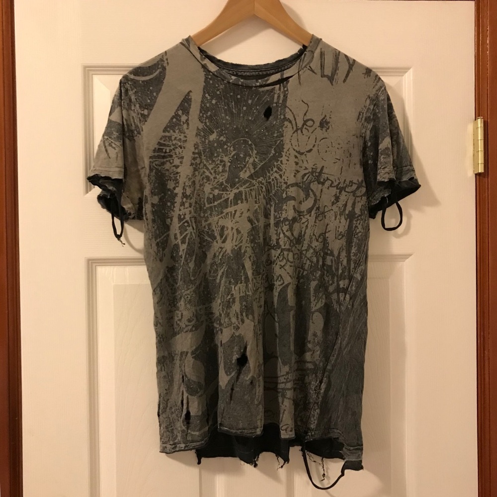 Distressed Grey Tee