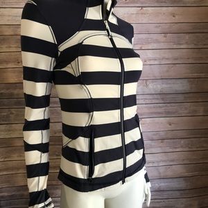 Lululemon Forme Blue, White stripped jacket