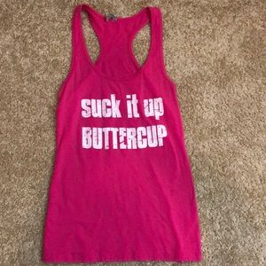 “Suck it up buttercup” Workout Tank Top (M)