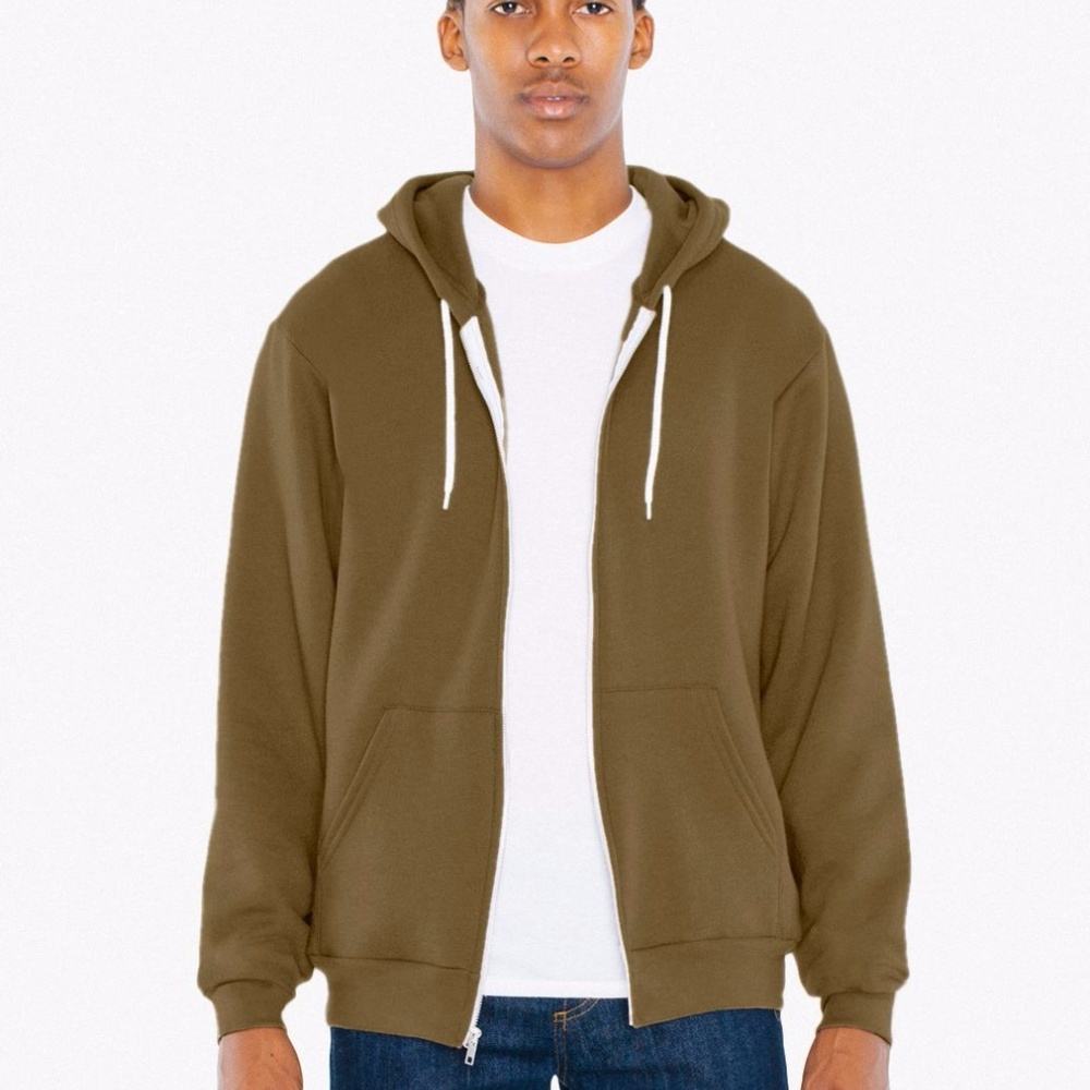 NEW UNISEX American Apparel Flex Fleece Zip Hoodie