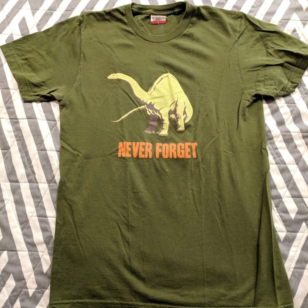 Never Forget dinosaur t-shirt