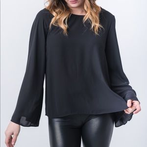 Everly sheer bell sleeve top