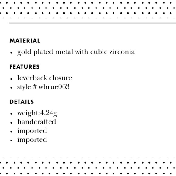 kate spade hoop drop earrings gold tone w CZ NWT - Picture 5 of 7