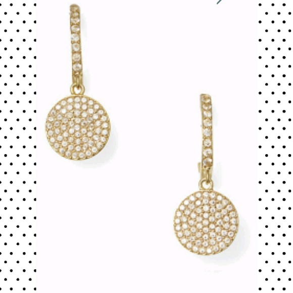 kate spade hoop drop earrings gold tone w CZ NWT - Picture 6 of 7